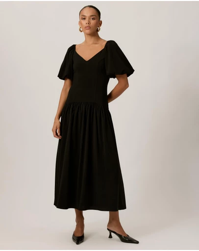 Tussah - Ella Puff Sleeve Midi Dress
