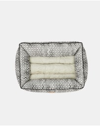 Mog & Bone - Bolster Dog Bed - Black Wave