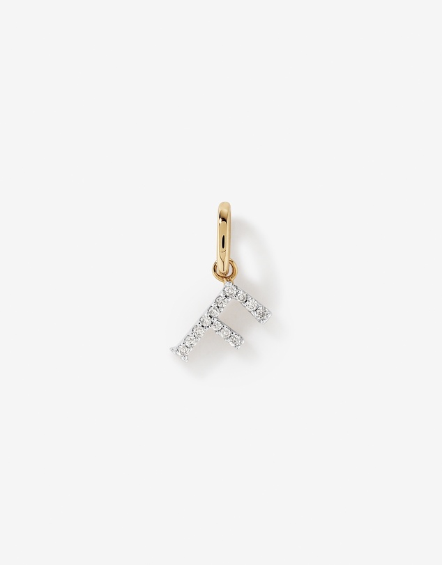 Michael Hill - Diamond Letter F Initial Pendant in 10kt Yellow Gold