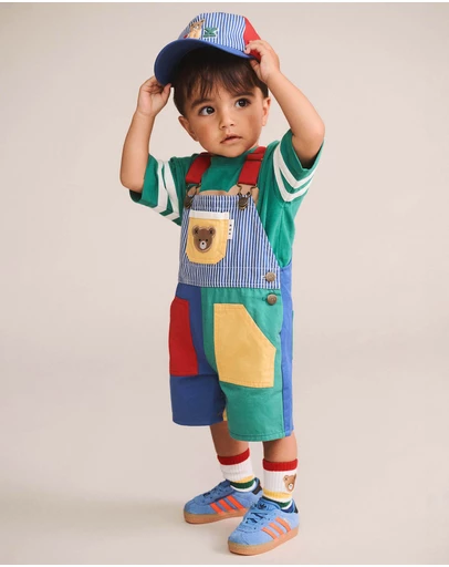 Huxbaby - Colour Block Pocket Shortall - Babies-Kids