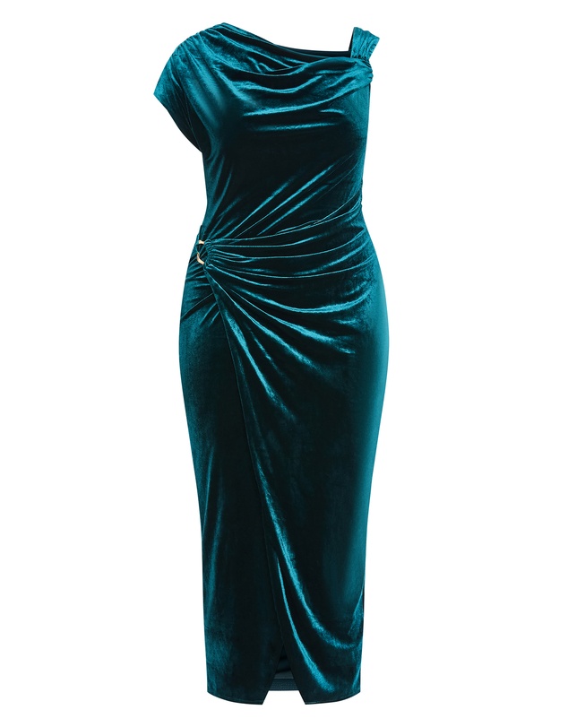 City Chic - Vivi Velour Midi Dress