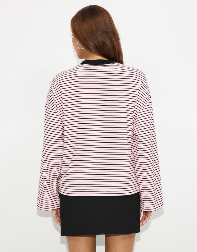 Dazie - Nostalgia Stripe Oversized LS Tee
