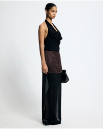 Lover - Jett Solid And Sheer Cowl Maxi Dress