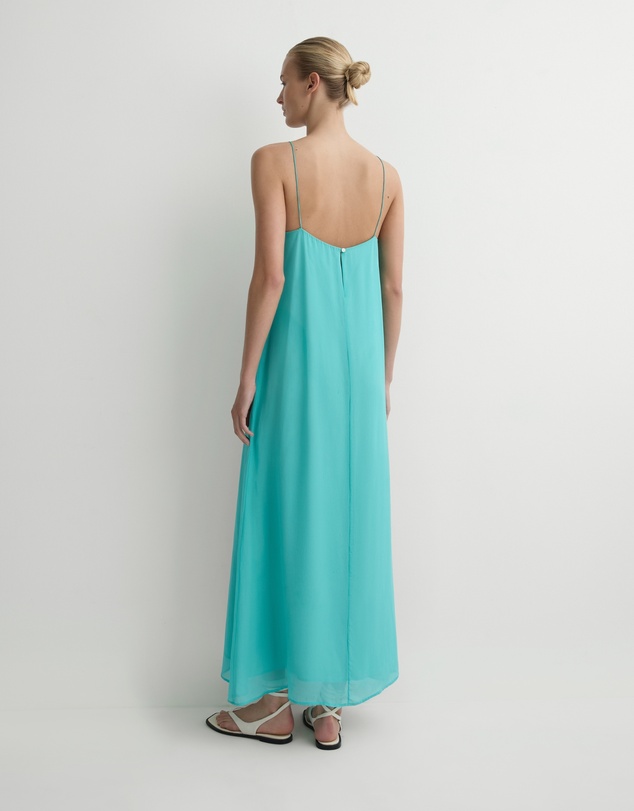 BONDI BORN - Capri Silk Cami Dress - Aqua