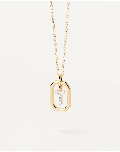 PDPAOLA - Mini Letter T Gold Necklace