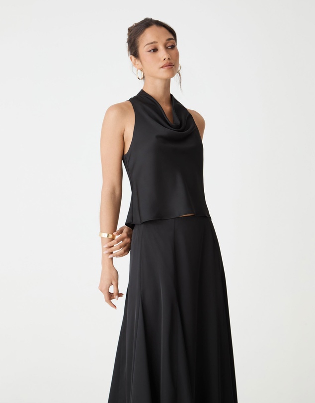 Forcast - Freya Satin Cowl Top
