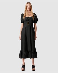 & Other Stories - Puff Sleeve Linen Midi Dress