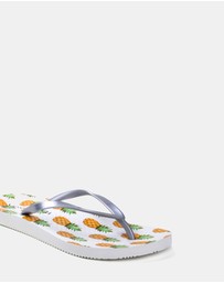 Vionic - Noosa Print Toe Post Sandal - Silver Pineapple