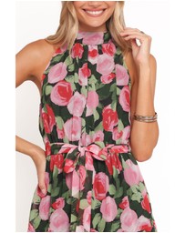Petal & Pup - Caroline Maxi Halter Dress - Black Floral