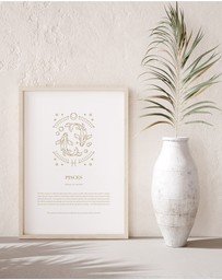 Olive et Oriel - Pisces Celestial Zodiac I Art Print