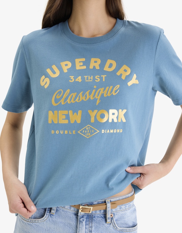 Superdry - Luxe Metallic Logo Relaxed Tee