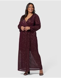 Pink Dusk by Curve Project - All I Want Sequin Maxi Dress