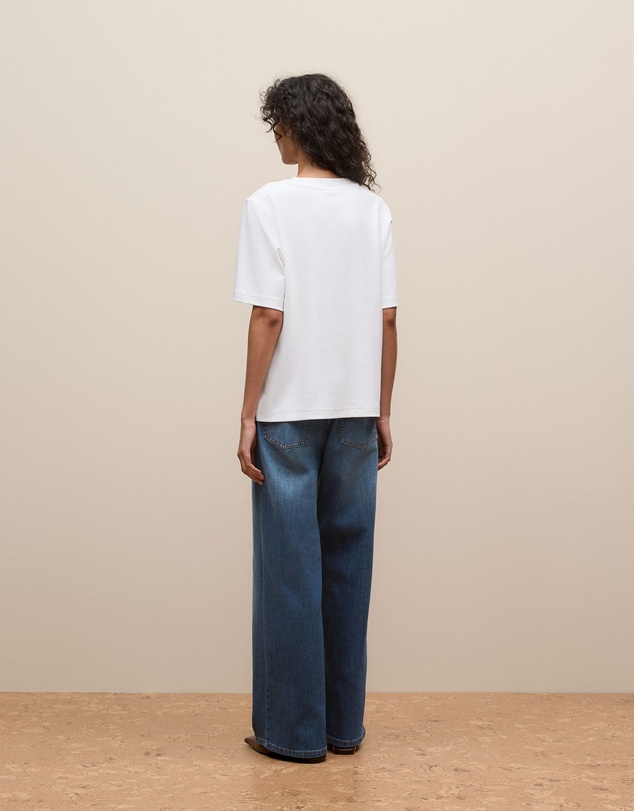 Trenery - Cotton Modal Interlock T-shirt in White