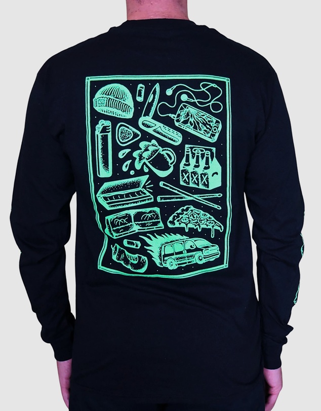 KFD - Kfd Men Bleak Outlook Long Sleeve Tshirt Relaxed Fit Crew Neck Green