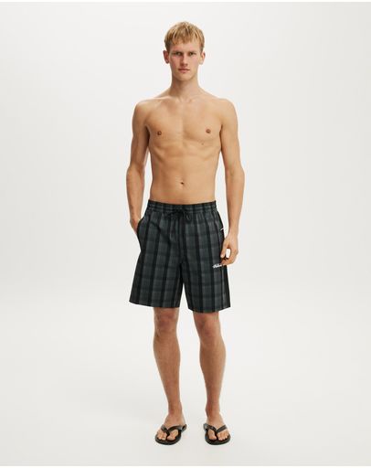 BLACK PLAID CHECK SEERSUCKER