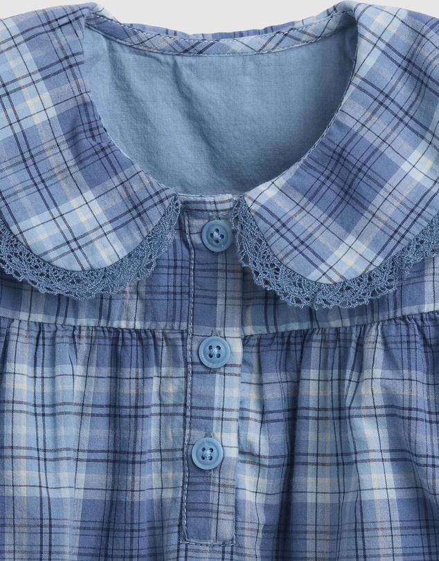 GAP - Short Sleeves Fam Plaid Dress Set - Babies