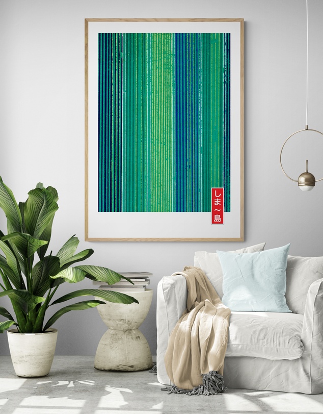 Inka Arthouse - Minimal Green Japanese Art Print