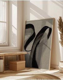 Olive et Oriel - Gray And Black Strokes No 5 by Treechild Art Print