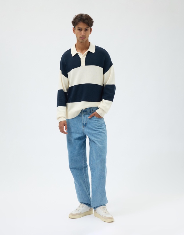 AERE - Organic Cotton Stripe Knit Rugby Shirt