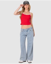 EDIKTED - Franky Ribbed Contrast Tank Top