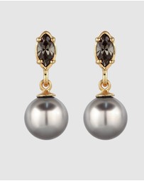 Elli Jewelry - Elegant Pearl Stud Earrings in Gold-Plated 925 Sterling Silver