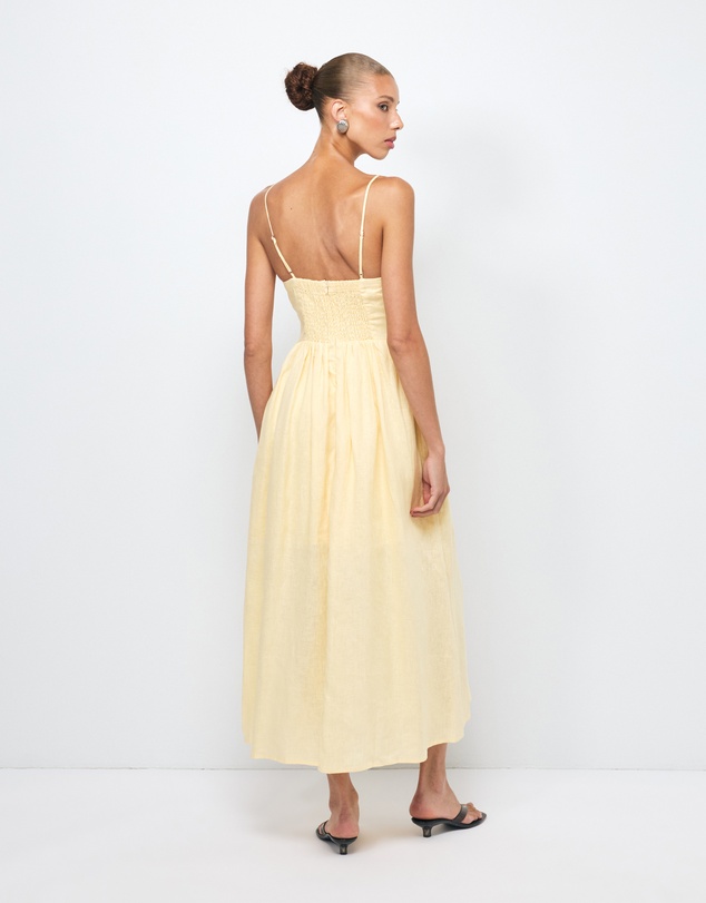 AERE - Gracelyn Linen Midi Dress