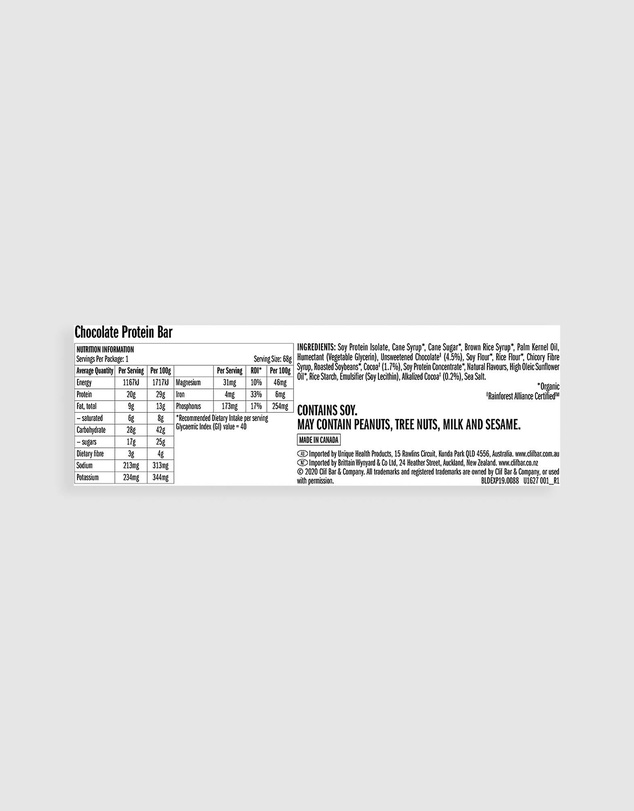 CLIF - Chocolate Flavour Builders Bar - 12x68g