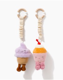 Living Textiles - 2 Pack Mini Market Brunch Stroller Toys - Ice Cream & Cupcake