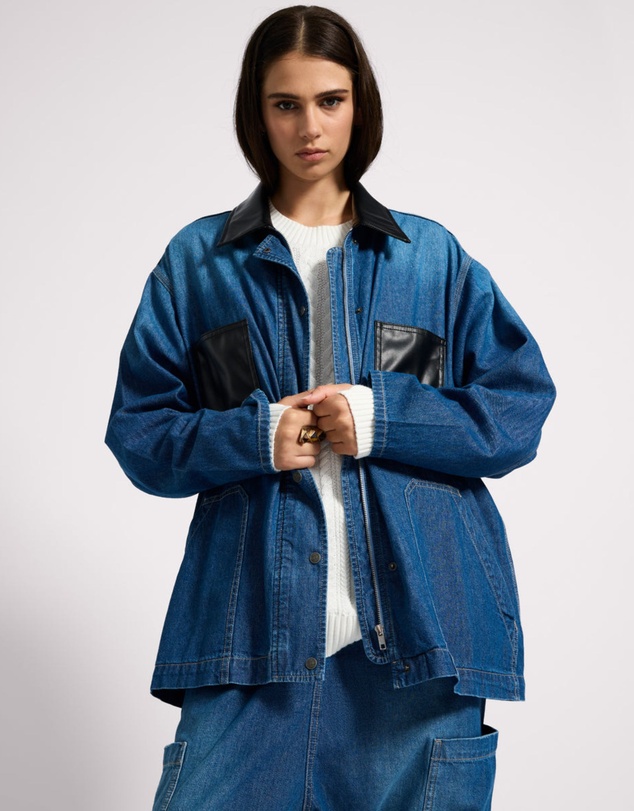 ONE TEASPOON - My Boyfriends Denim Shacket - Blue Pasadena