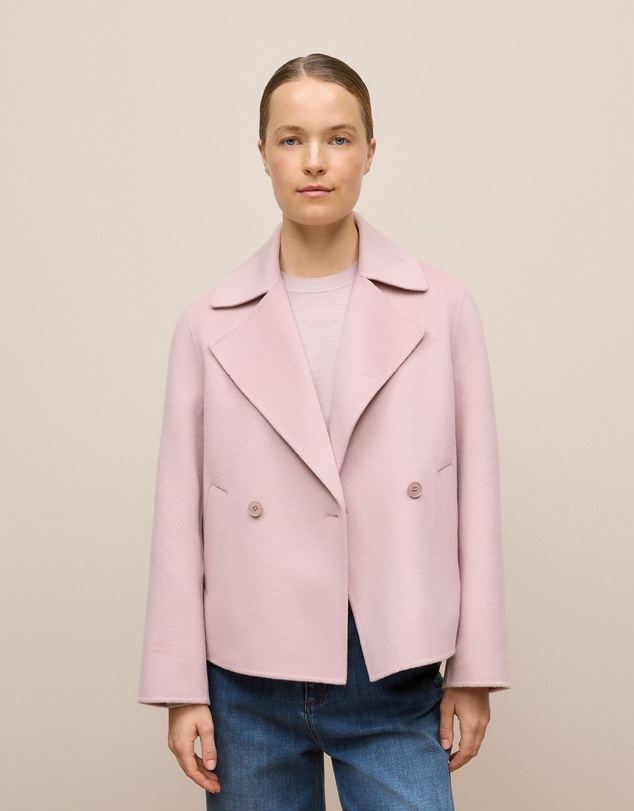 Trenery - Double Faced Wool Peacoat in Pink Rose