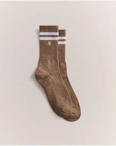 Trenery - Monogram Rib Sport Sock in Sierra
