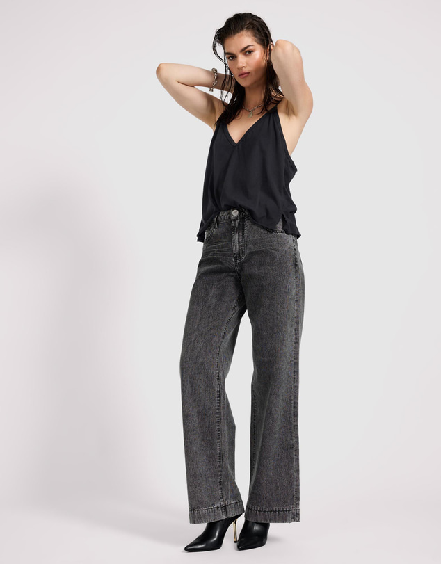 ONE TEASPOON - Jackson Mid Waist Wide Leg Denim Jeans