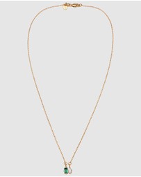 Elli Jewelry - Necklace Emerald Rectangle 925 Sterling Silver Gold-Plated