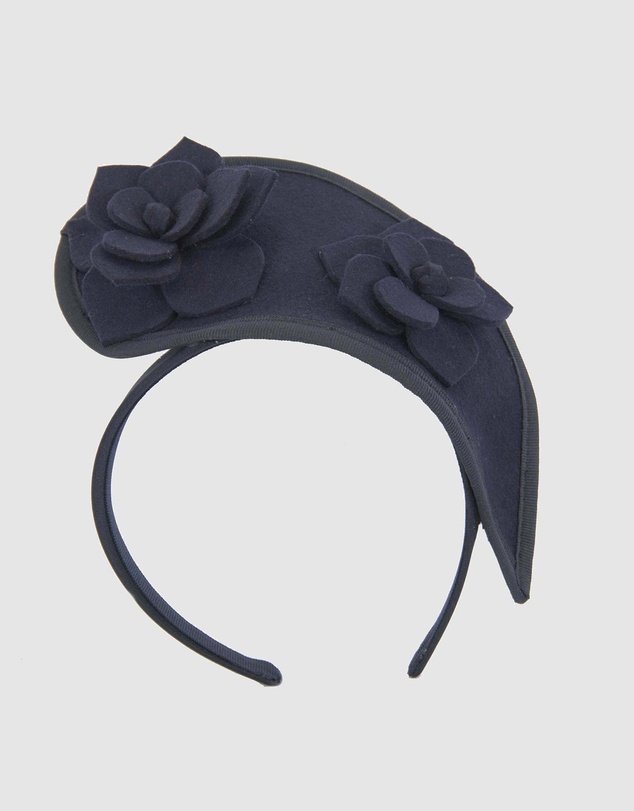 Max Alexander - Felt Navy Crown Racing Fascinator