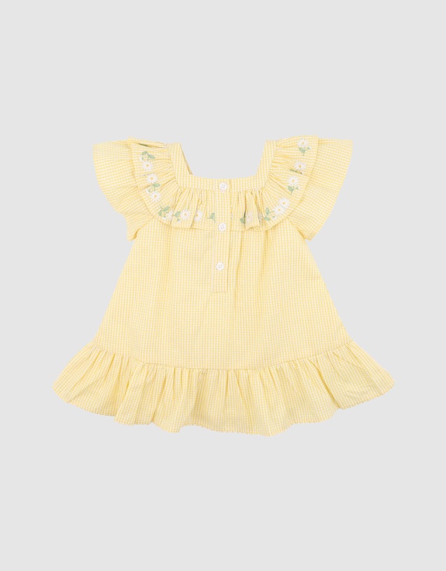 Bebe by Minihaha - Libby Check Dress With Embroidered Yoke - Babies