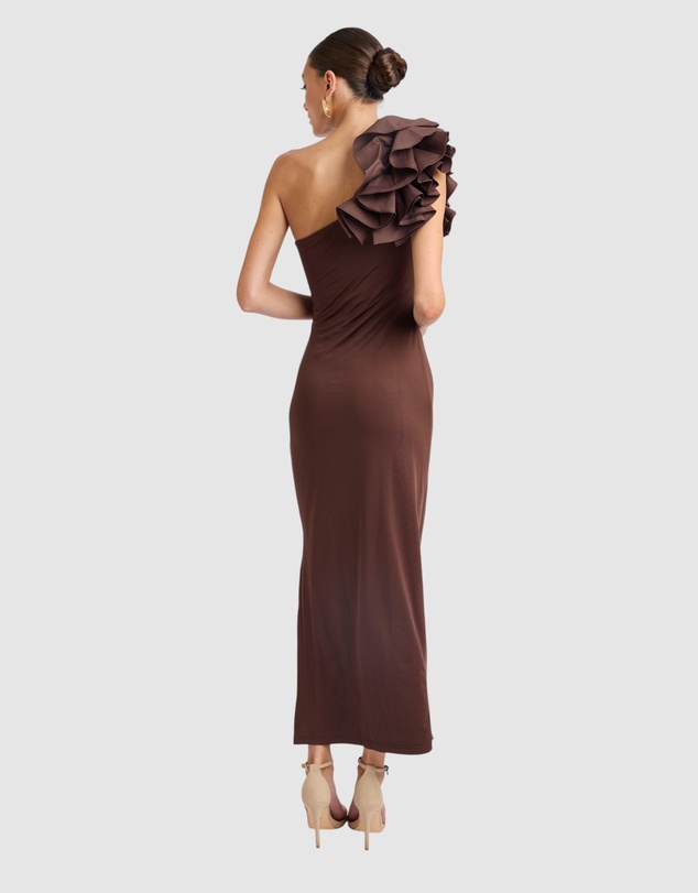 Honey and Beau - Lorena One Shoulder Ruffle Dress