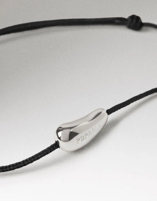 PDPAOLA - Rodeo Black Cord Bracelet Silver