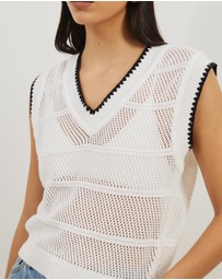 Atmos&Here - Benny Contrast Knit Vest Top