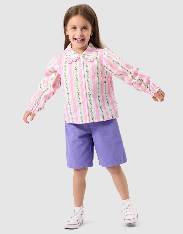 Goldie + Ace - Wide Leg Apple Denim Shorts - Babies-Kids