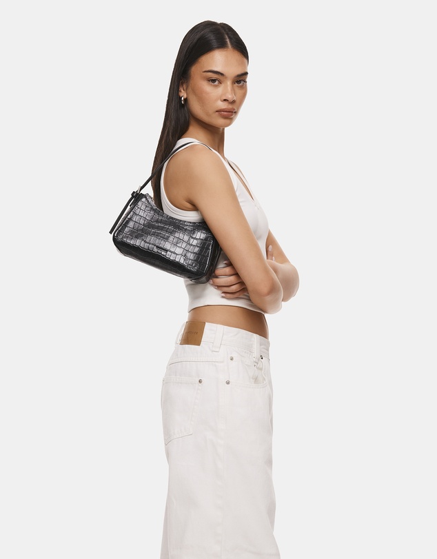 Nakedvice - The Briar Black Croc Mini Bag