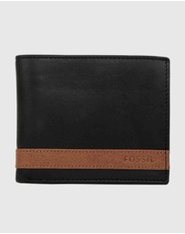 Fossil - Quinn Black Large Coin Pocket Bifold Wallet