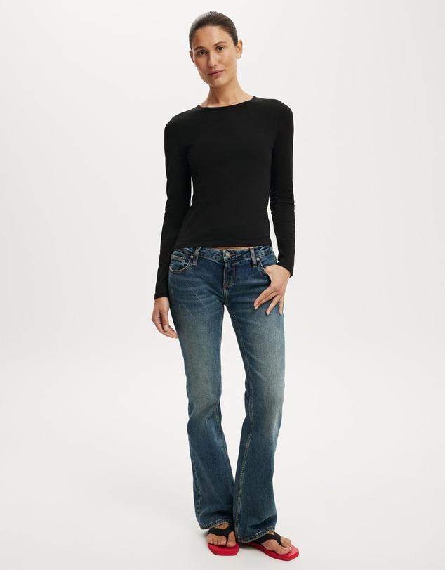Cotton On - Longline Crew Long Sleeve Top