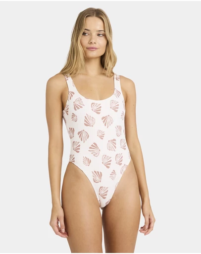 Billabong - Womens Sandy Shells Square Tanker One Piece Swimsuit