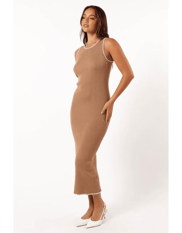 Petal & Pup - Ravyn Knit Midi Dress - Taupe