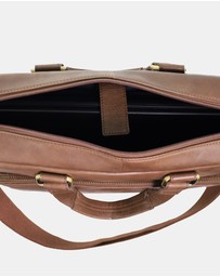 Pierre Cardin - Pierre Cardin Men's Leather Rustic Business/Laptop Bag
