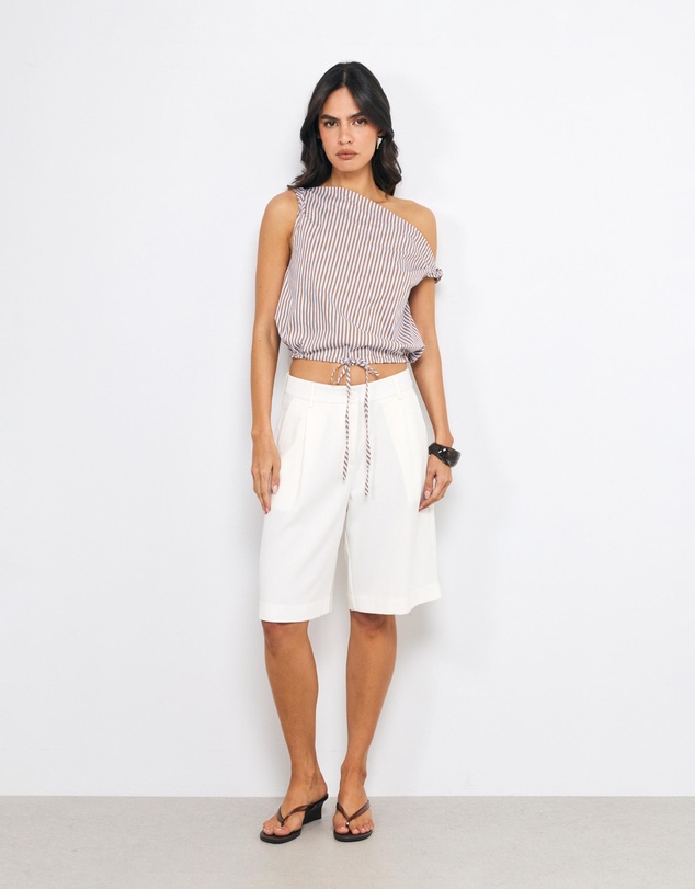 AERE - Thea Off Shoulder Stripe Cotton Top