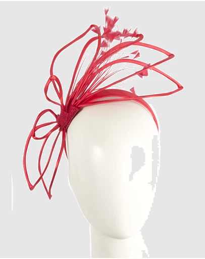 Max Alexander - Edgy Red Sinamay Fascinator Headband