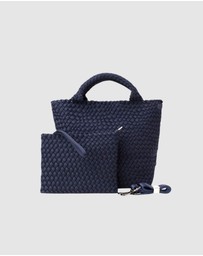 Chuchka - Woven Neoprene Shoulder Tote - Navy
