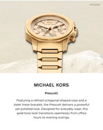 Michael Kors - Prescott Gold Tone Chronograph Watch