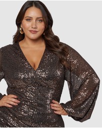 Pink Dusk by Curve Project - Sweet Nothing Sequin Midi Dress